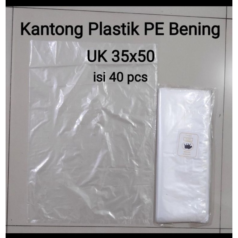 Kantong Plastik PE Bening uk 35x50/ Plastik Bening,  Plastik Sayur