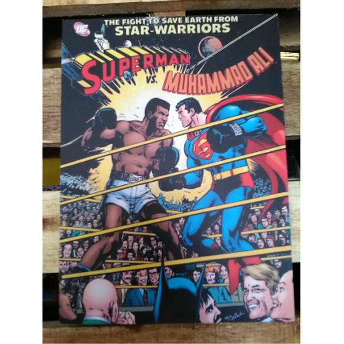 Hiasan Dinding Poster Kayu MDF Superman Vs Muhammad Ali