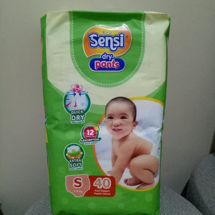 Sensi Dry Pants Baby S40 Popok Celana Bayi S 40 Diapers Pampers