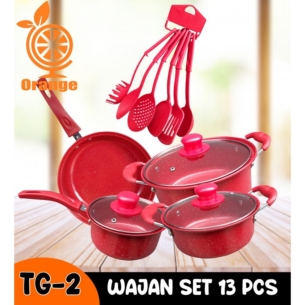 PRODUK SELLER!!Panci Set Wajan Penggorengan Teflon Set isi 13 Pcs termurah panci 13set cookware COD