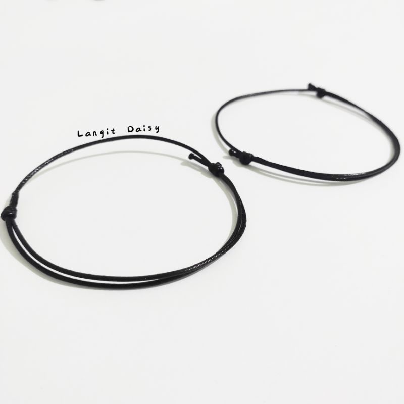 Gelang Tali  Simple Superthin Tipis | Couple Bracelet Waterproof | Gelang Pria Wanita | Gelang Pasangan Simple Capel Copel Capel Kopel Kapel Super tipis anti air Gelang hitam Murah Casual Kasual Korea