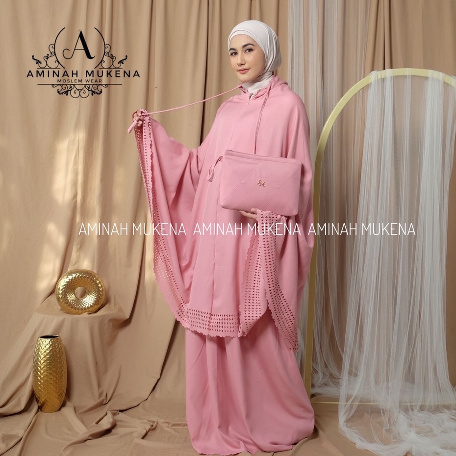 Mukena Dewasa Shakilla 2 in 1 Laser Cut Mewah Aminah