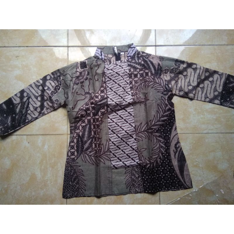 tey-17 Batik Wanita ASJ SA HRB026 Kenongo Kemeja Tosca Pendek