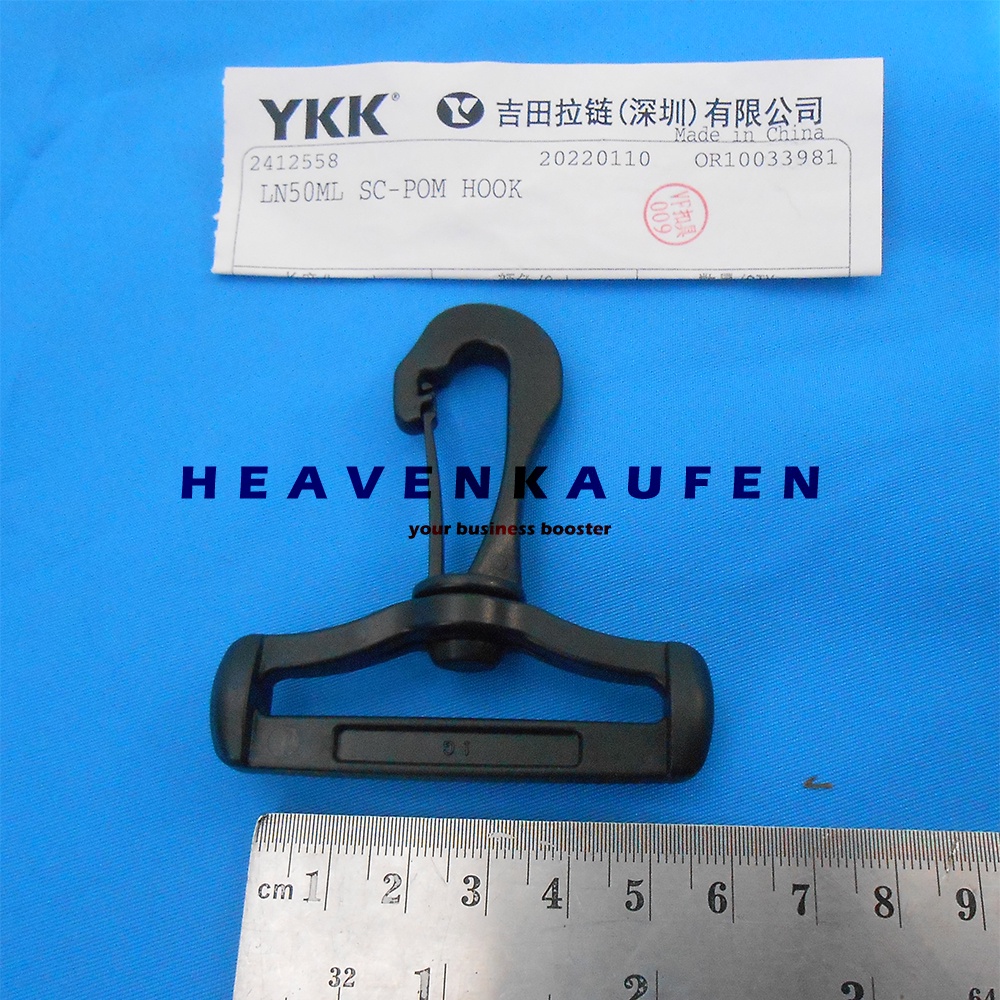 Kait Pengait Hook YKK 5 cm Warna Hitam MAterial Poly Acetal POM Kuat Bagus High Quality