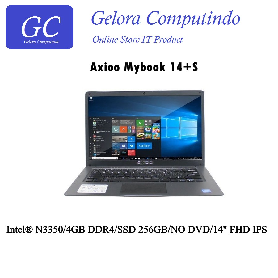 Notebook Axioo Mybook 14+ S (Intel N3350/4GB/SSD 256GB/14" FHD IPS)