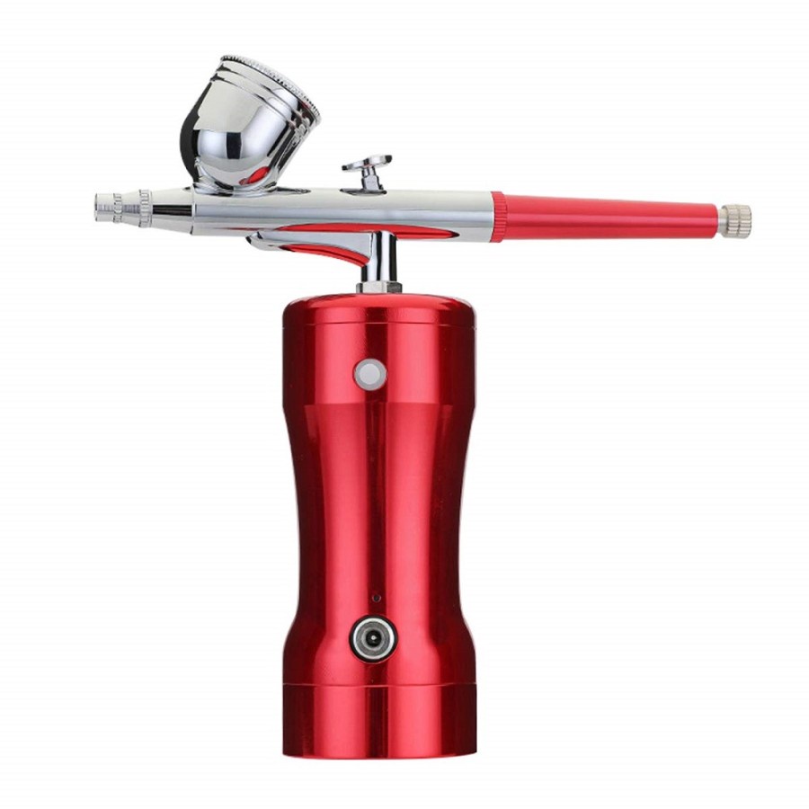 Air Compressor Airbrush Painting Tatto Nail Art with Spray Gun - SN3SH - Red