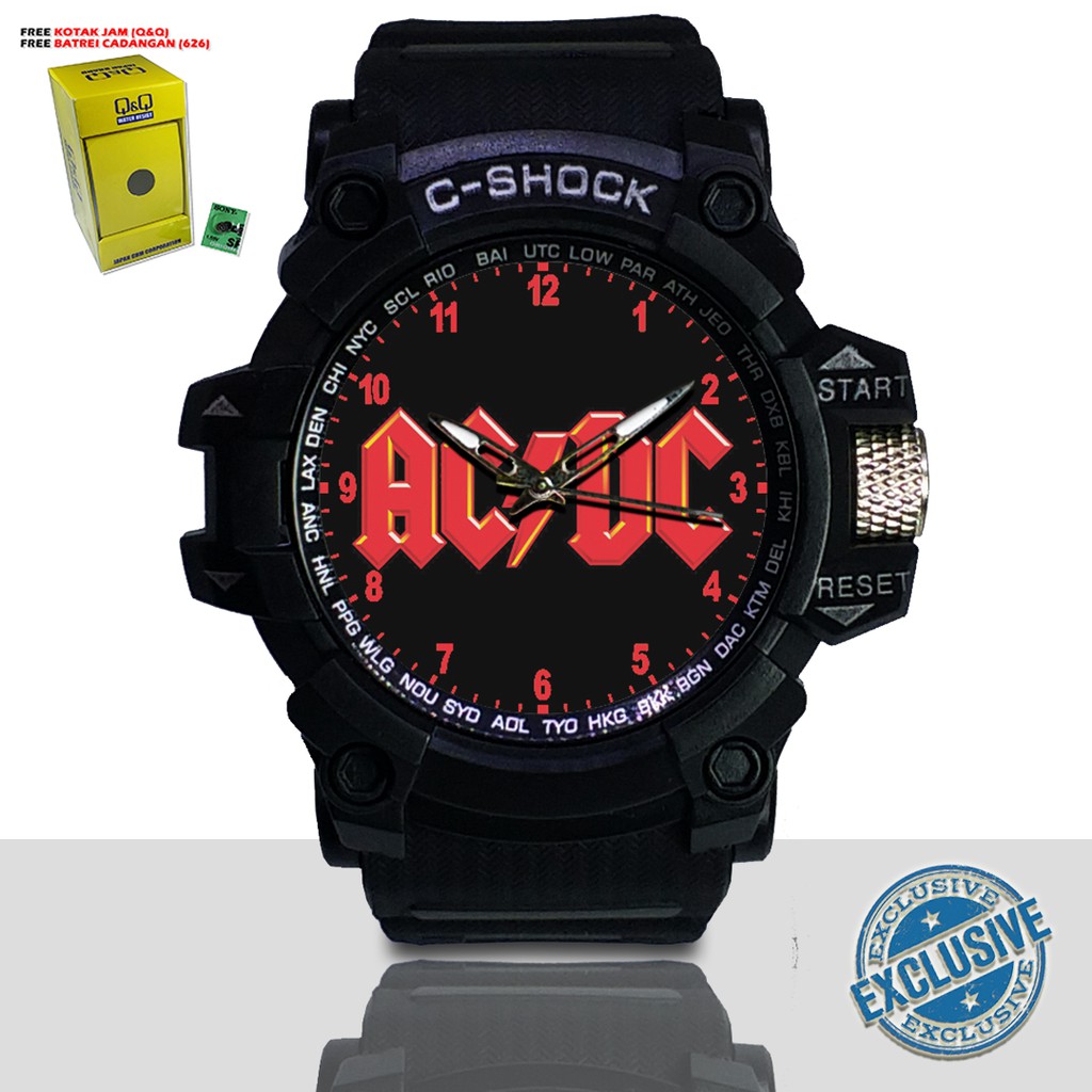 (EXCLUSIVE ) JAM TANGAN ACDC WATER RESIST FREE BOX DAN BATREI - NO.9