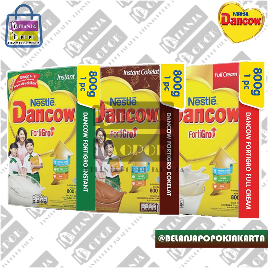 Dancow Fortigro Instant Coklat Putih Vanilla Full Cream Susu Anak 800GR Usia 4 - 12 Tahun
