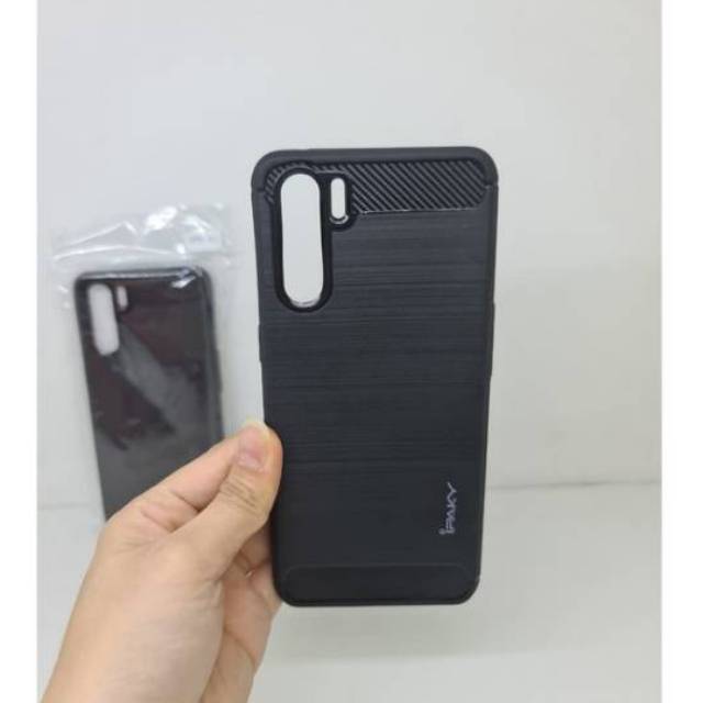 iPaky Oppo Reno 3 Oppp A91 6.4" Soft Case Slim Fit Carbon Oppo Reno 3 Oppo A91