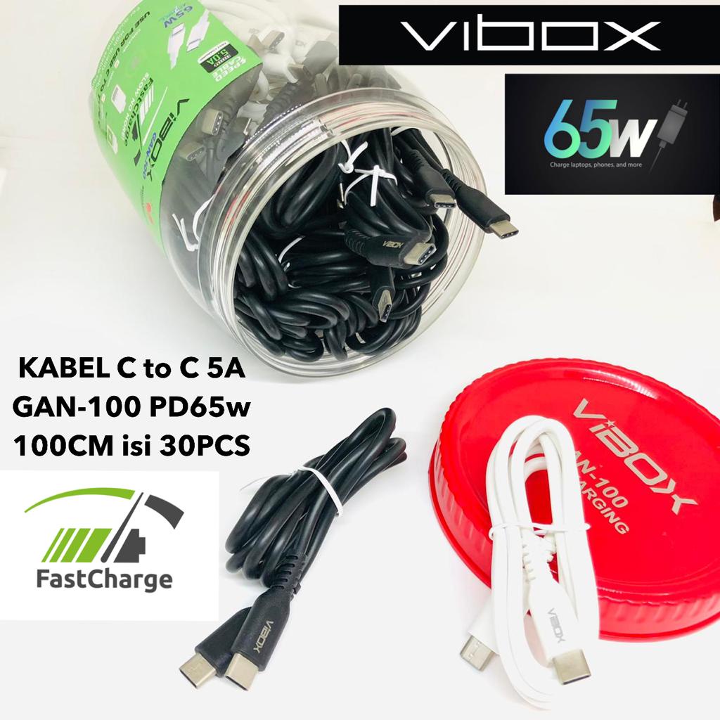 PROMO 1 TOPLES kabel Vibox C to C 5A GAN-100 PD65w 100CM fast charging isi 30pcs BY SULTAN