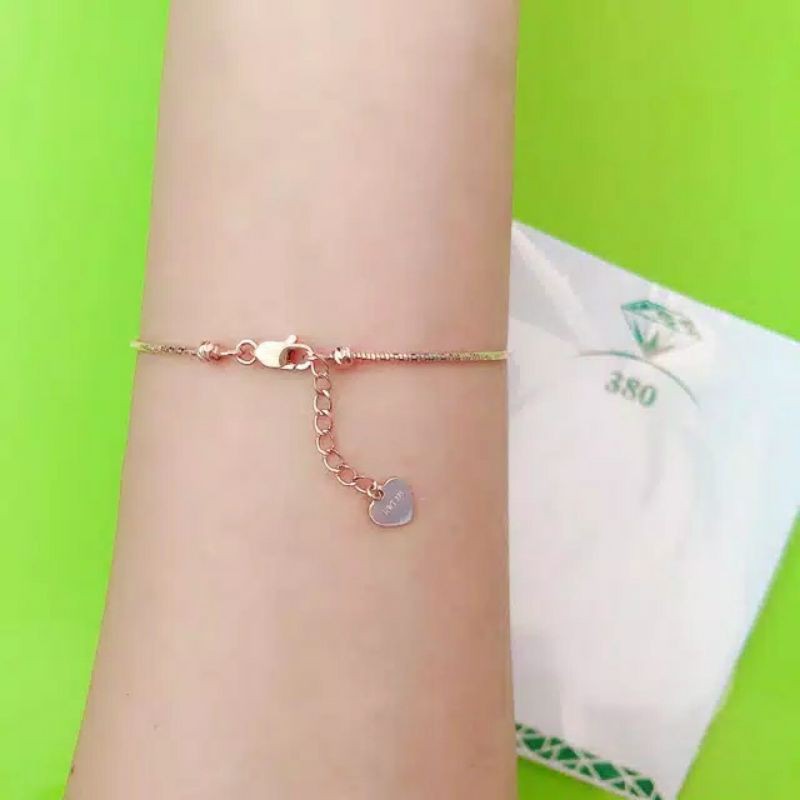 Gelang kawat kupu putih kadar 375 HWT