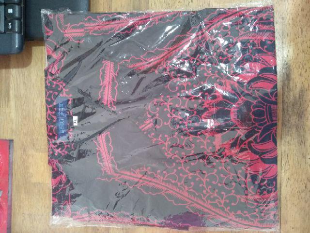 Hem Jumbo Xxxl Kemeja Batik Peksi Lengan Panjang Cakrawangsa Marun Full Furing Baju Pria