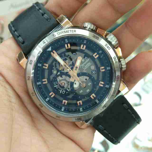 Jam tangan pria alexandre christie 6429 MC kombinasi rosegold