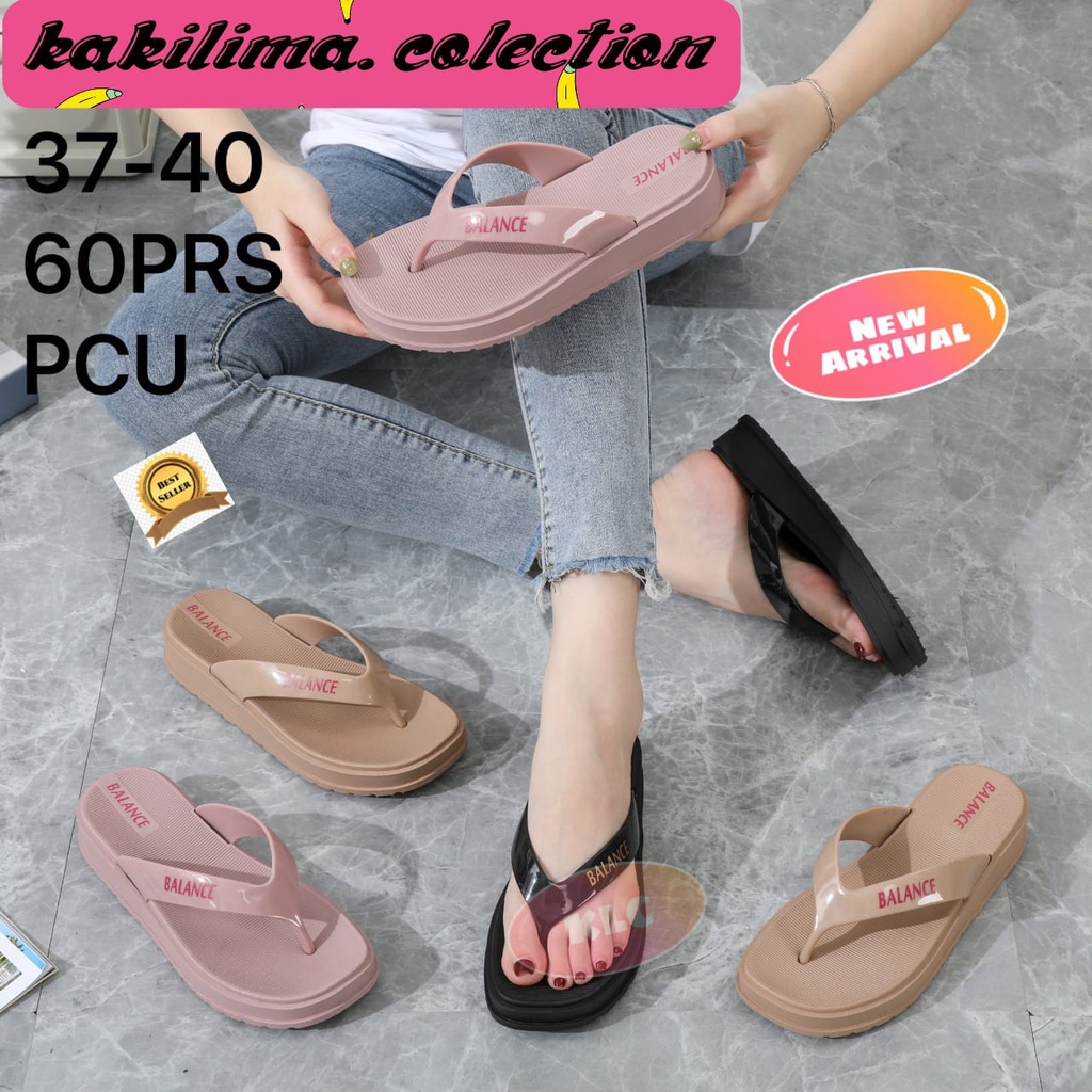 balance 3120-1 sandal karet jelly perempuan sendal jepit flatform wanita