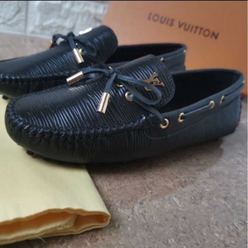 sepatu wanita loafer lv mirror quality slip on shoes cewek