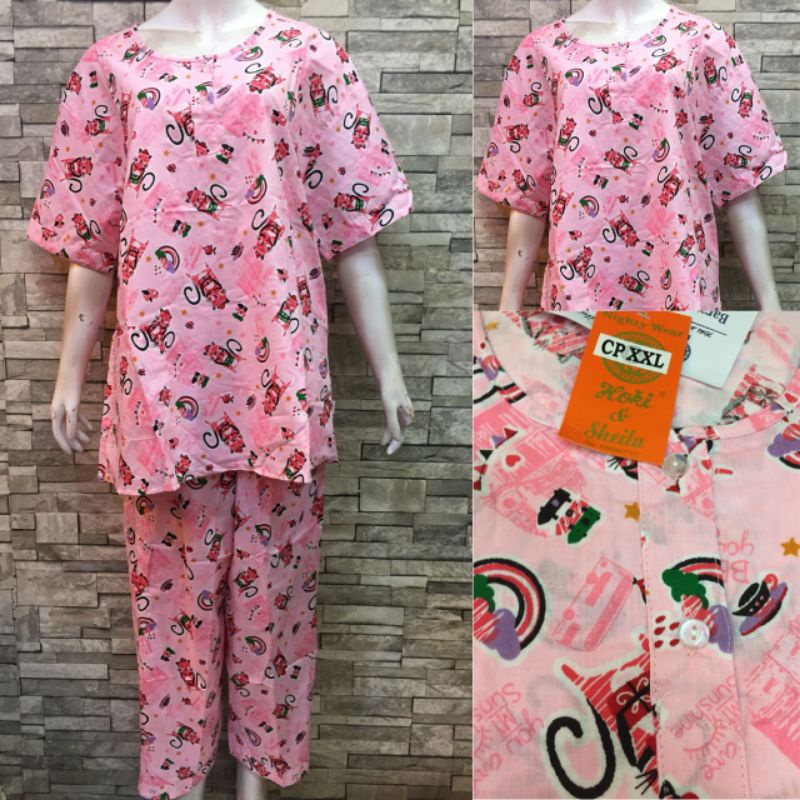 JUMBO HOKI SHEILA CP KATUN PIAMA | BAJU TIDUR MURAH-18