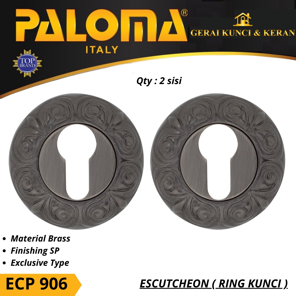 PALOMA ECP 906 RING KUNCI BULAT ESCUTCHEON EXCLUSIVE COVER TUTUP CYLINDER KUNCI BRASS SP