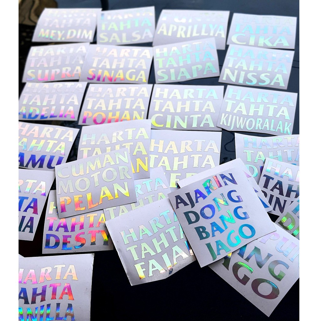 

STIKER HOLOGRAM HARTA TAHTA NAMA CUSTOM