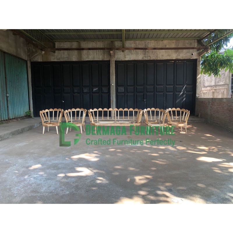 SET SOFA KERANG BUNGKUS JATI 31111 DEKORASI RUANG TAMU SOFA TAMU SOFA PELAMINAN DEKORASI PELAMINAN M