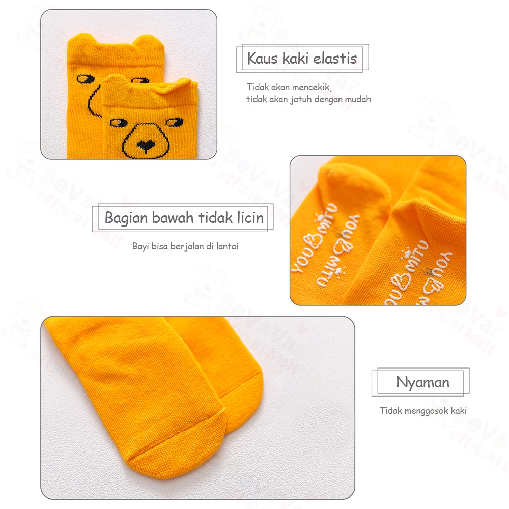 BEVAVAR  Baby Socks Kaos Kaki Anak Bayi Motif Lucu Kaus Kaki Bayi 0-2 Tahun