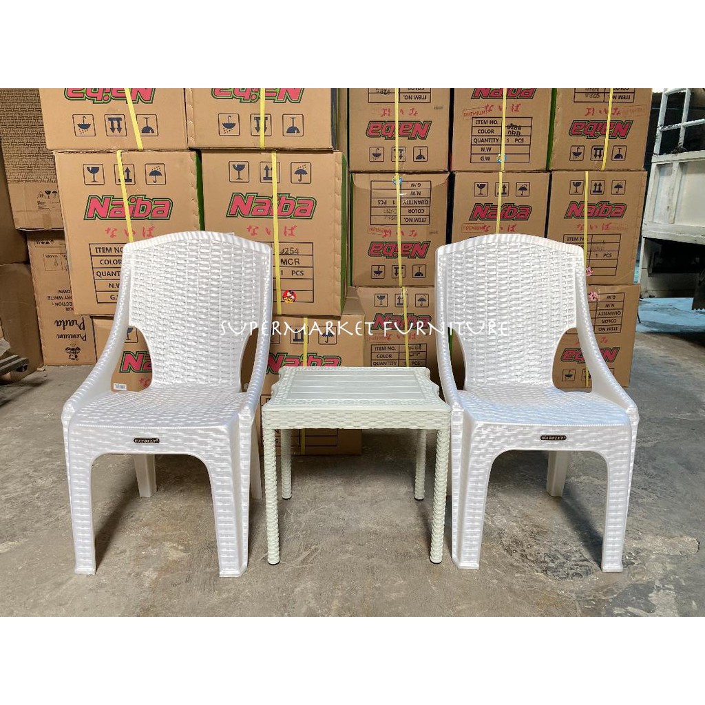 KURSI PLASTIK SET PRC 221+ MEJA (2KURSI + 1MEJA)