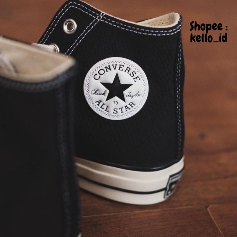 (PREMIUM SNEAKERS) Sepatu Converse 70s High Egret Black / White - c70sh-2
