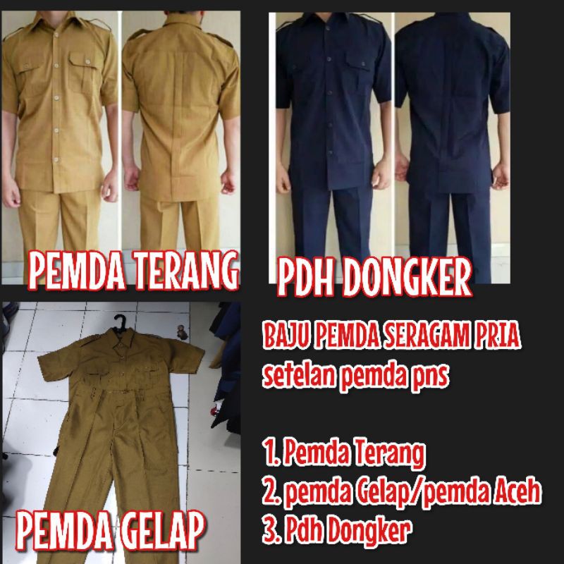 Seragam Pemda | seragam pns | baju seragam khaki | baju seragam dongker