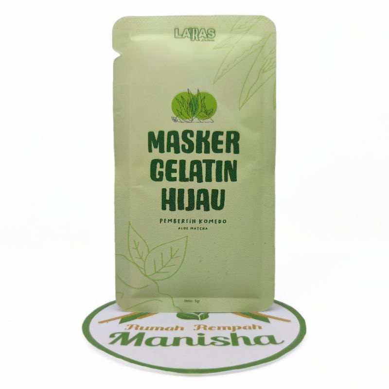 Masker Gelatin BPOM ( Hitam Aloe Charcoal / Hijau Aloe Matcha ) 5gr / Masker Pembersih Komedo Laras Natura