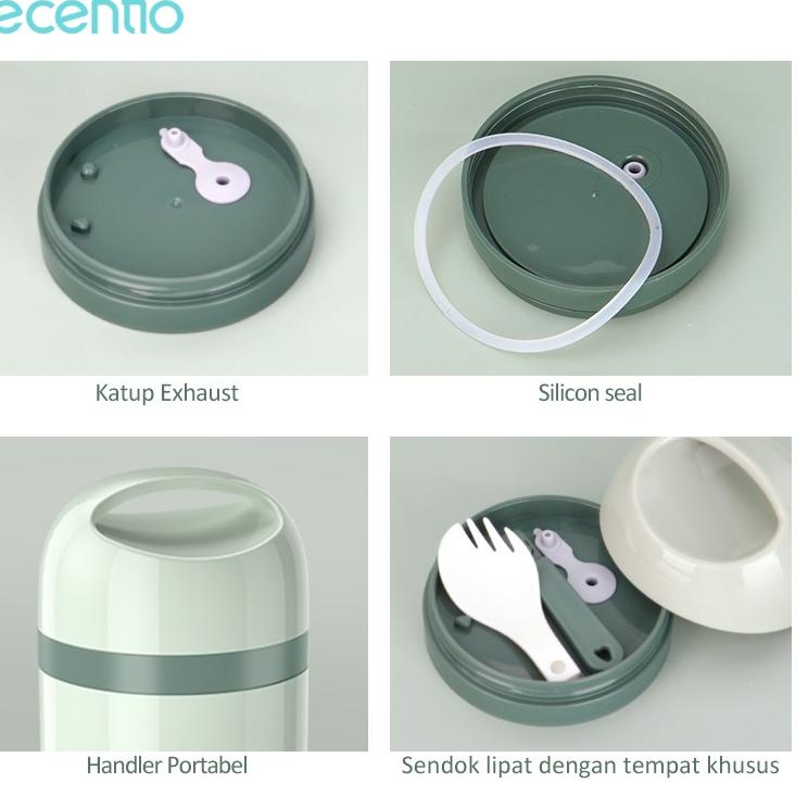 [AR7] Foodi 500ml termos sup mangkuk stainless steel hijau anti bocor/termos mini Tumpah green/mug K