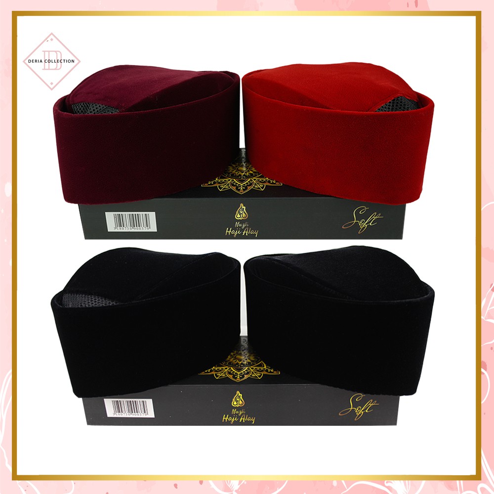 Songkok SUSUN HAJI ALAY Tinggi 8 9 10 AC NON Peci Sholat Bludru Ukuran Anak Laki Pria Warna Hitam Ma