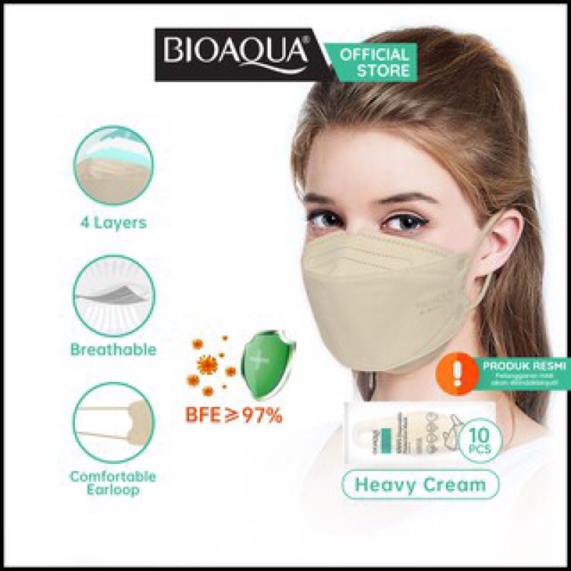 BIOAQUA Masker Evo KN95 BFE 95% Masker 3ply duckbill Face Mask KF94