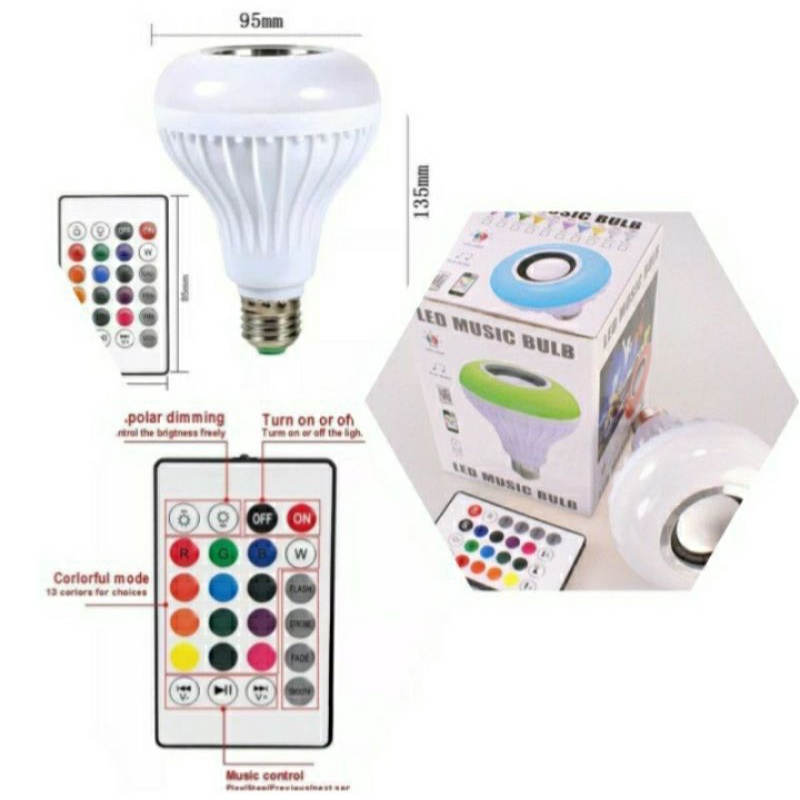 Lampu Speaker Bluetooth Music Remote / Lampu spiker bluetooth
