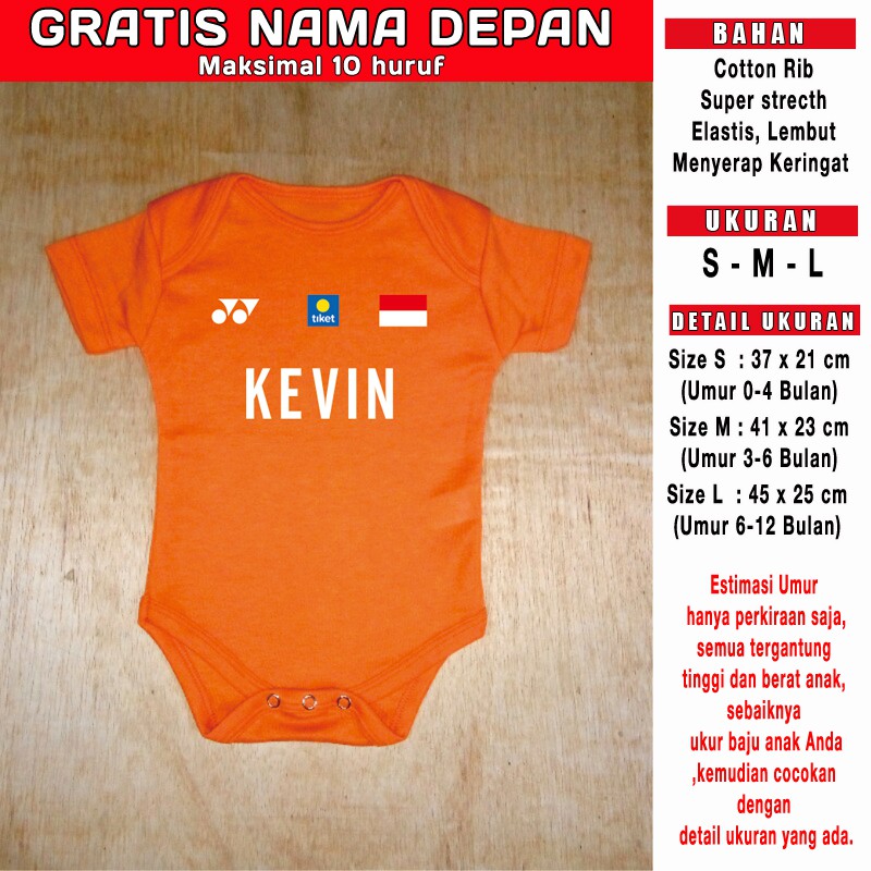 Baju Bola Bayi badminton Yonex GRATIS NAMA DEPAN Romper Bayi Jumper bayi Jersey Bayi-5