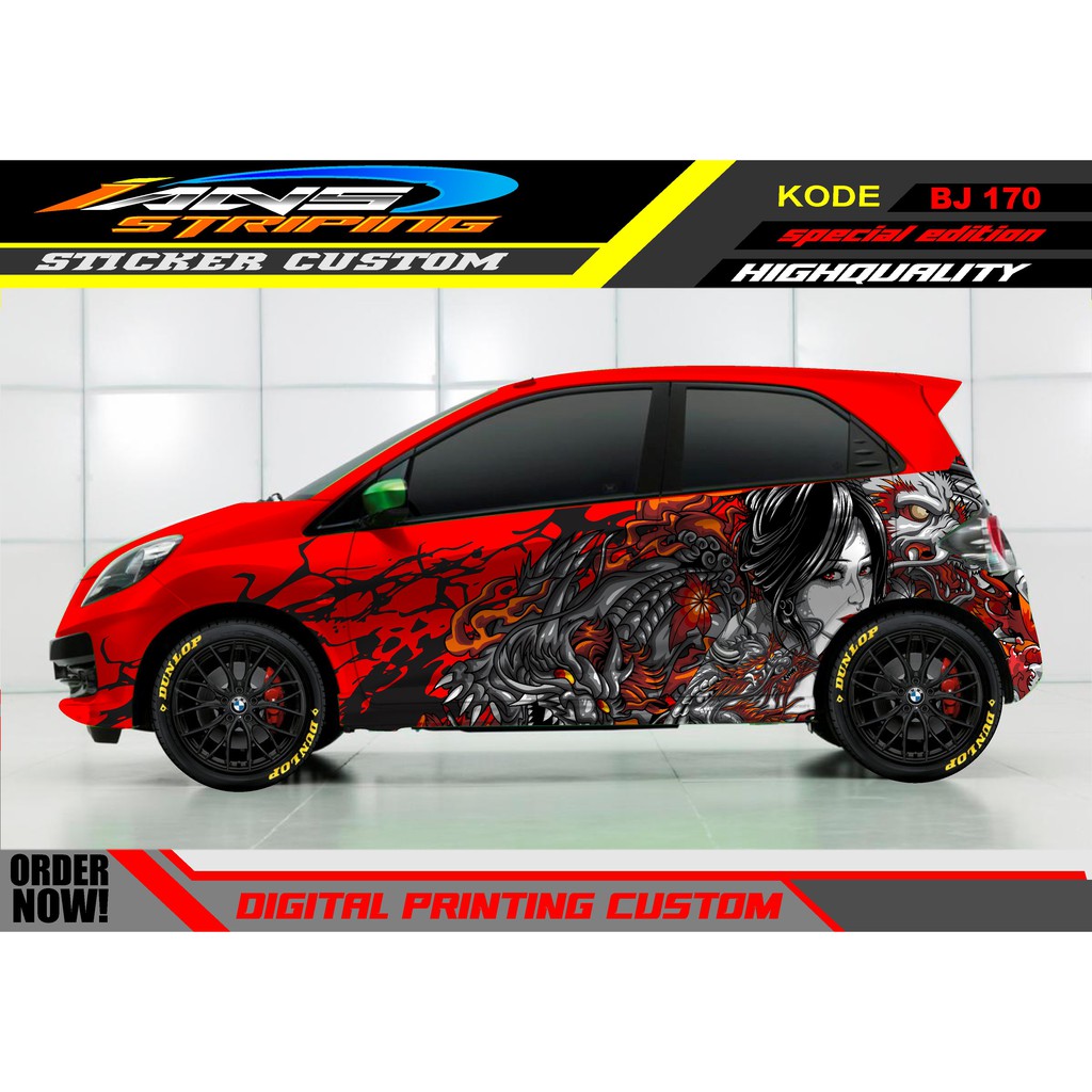 STIKER HONDA BRIO / STICKER HONDA JAZZ / STICKER DECAL MOBIL JAZZ / DECAL STICKER MOBIL HONDA JAZZ