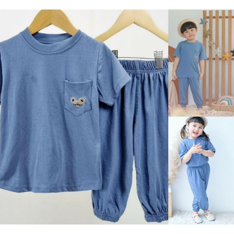 Setelan anak smilee jojo 1-5th warna biru