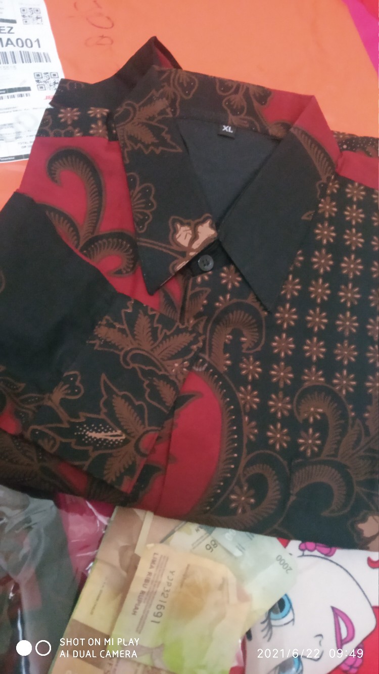 Parang Merah Kemeja Batik Pria Lengan Panjang Lapis Furing Katun Primisima Batik Solo