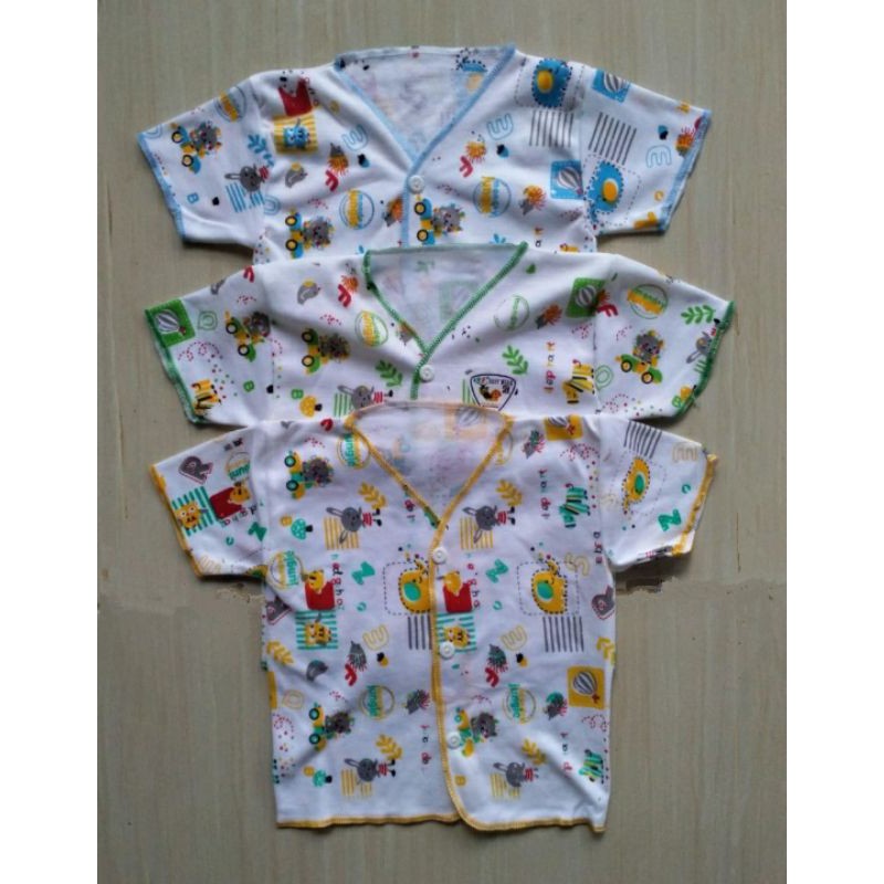 3 pcs-Baju bayi pendek newborn DK / Baju pendek bayi Newborn/ Baju bayi panjang newborn