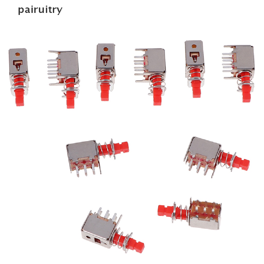 Prt 10Pcs Kunci Saklar power A03 PS-22F03 6pin self-locking Warna Merah PRT