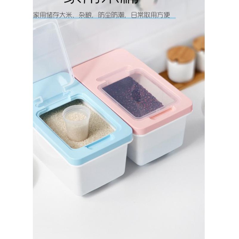 ❀ Kotak Penyimpanan Beras Tepung Box Serbaguna Rice Barrels Tahan Lembab - Large Pink ♣