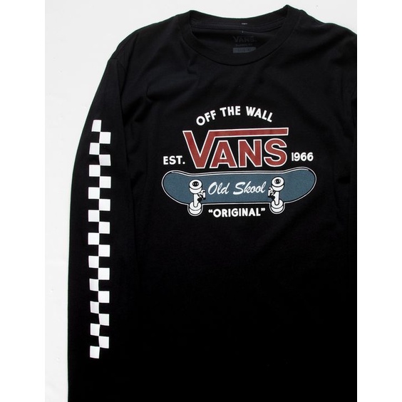 Kaos Lengan Panjang Katun Premium Old Skool Longsleeve Checkerboard Kaos Katun Premium Pria & Wanita