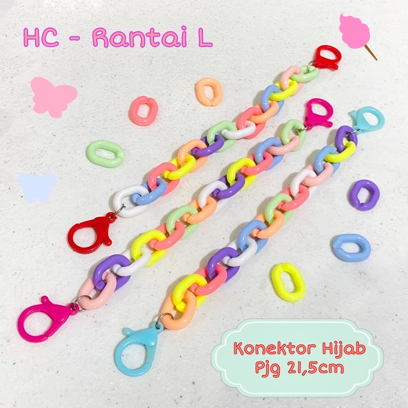 Kalung Tali Masker Konektor Hijab Rantai korea / strap mask PERMEN KRISTAL earloop headloop