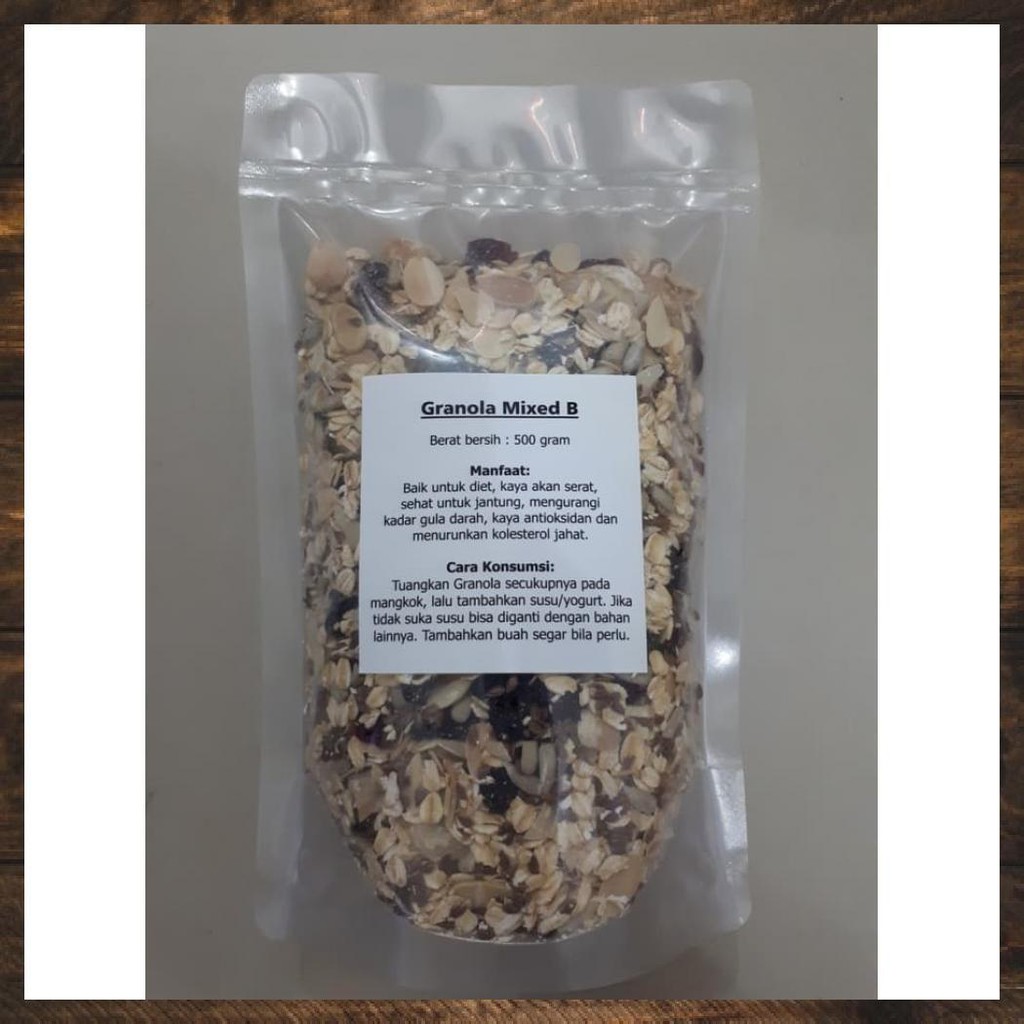 

HEALTHY GRANOLA MIXED B 500 GRAM ( CRANBERRY , ALMOND , RAISIN , OAT