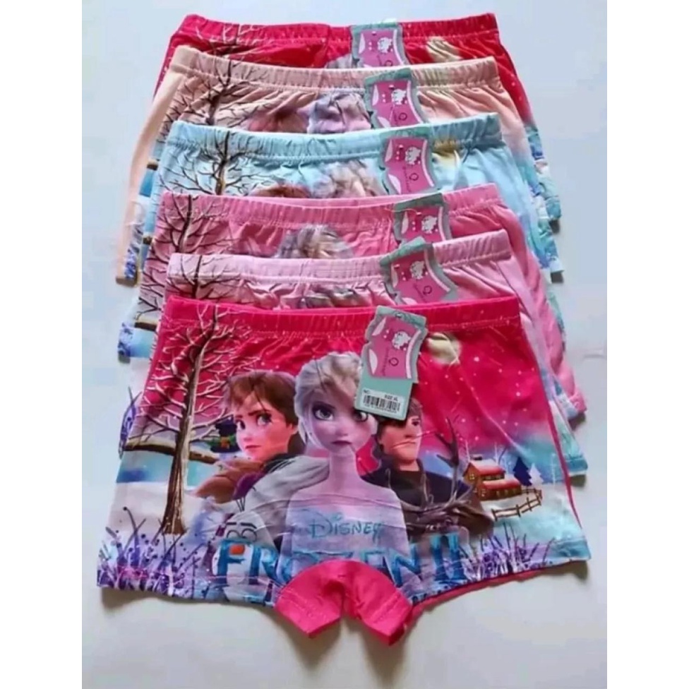 TERMURAH 6 PCS CELANA BOXER ANAK PEREMPUAN MOTIF KARAKTER