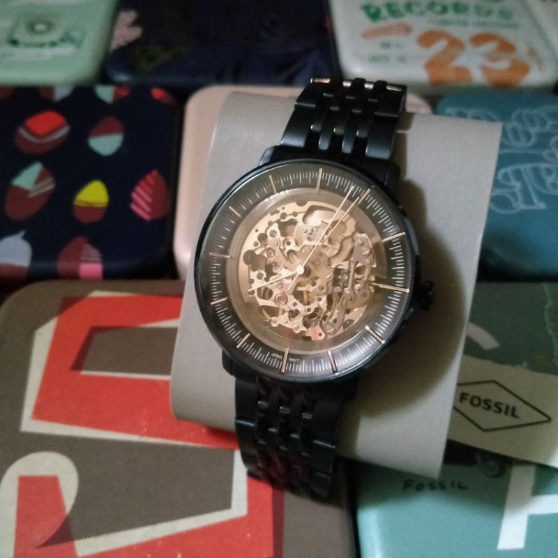 Fossil ME3163 Chase Automatic Black Stainless Steel Watch.