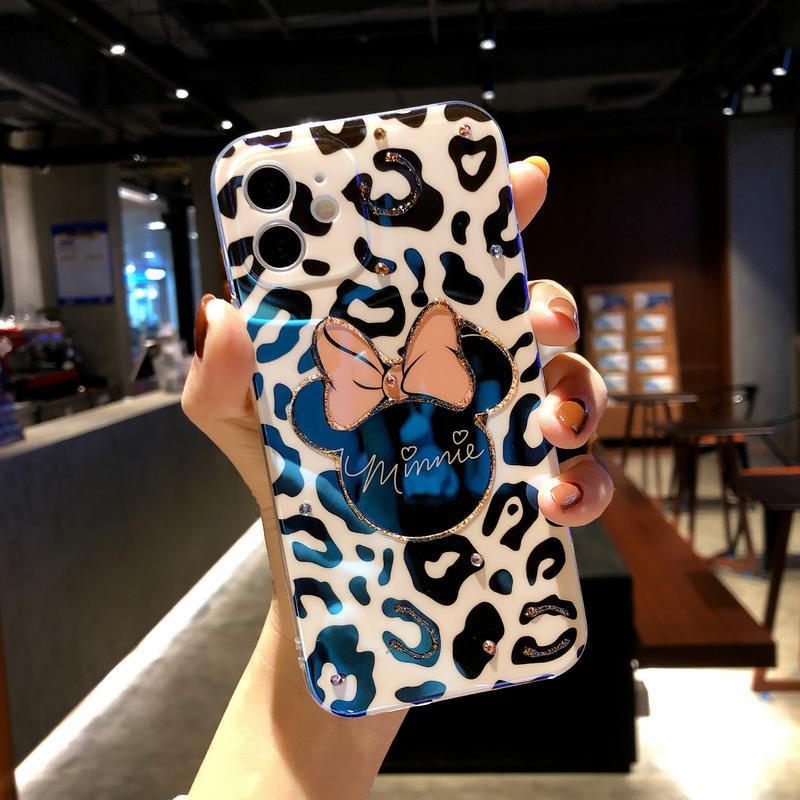 Casing ponsel Pola macan tutul dengan cetakan kartun pasanganiPhone 11 11pro iPhone 7 8Plus Cute SE X XS Drop Protection All-inclusive XR XSMAX 11promax Lembut 12 Pasangan 12promax Mini Silicone Case Bwmn