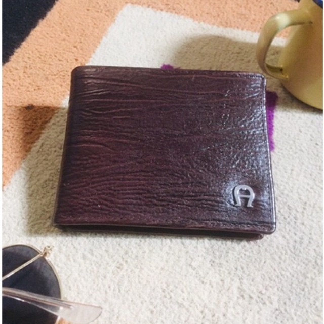 dompet kulit asli lipat biasa motif cetak urat kayu logo random #dompet #dompetpria #dompetlipat