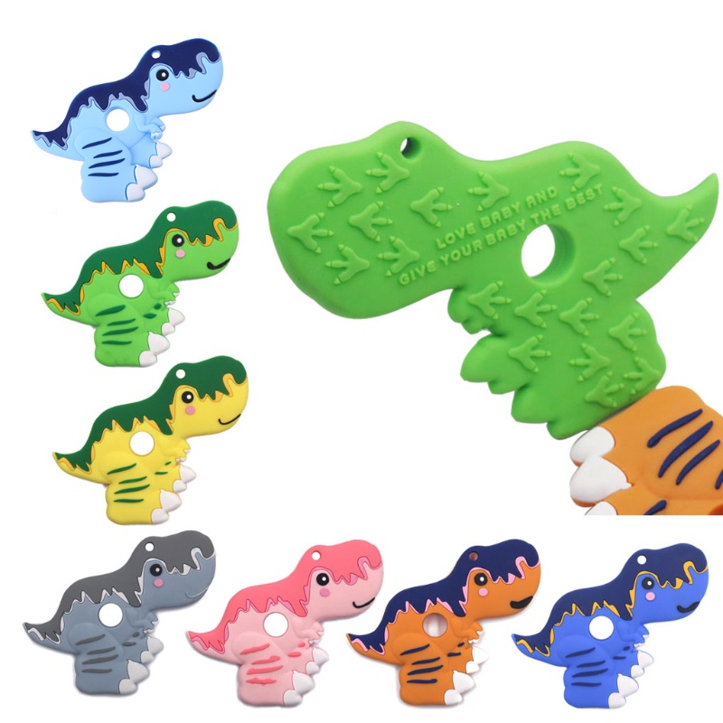 Mary Mainan Teether Bayi Bentuk Dinosaurus Bahan Silikon BPA Free