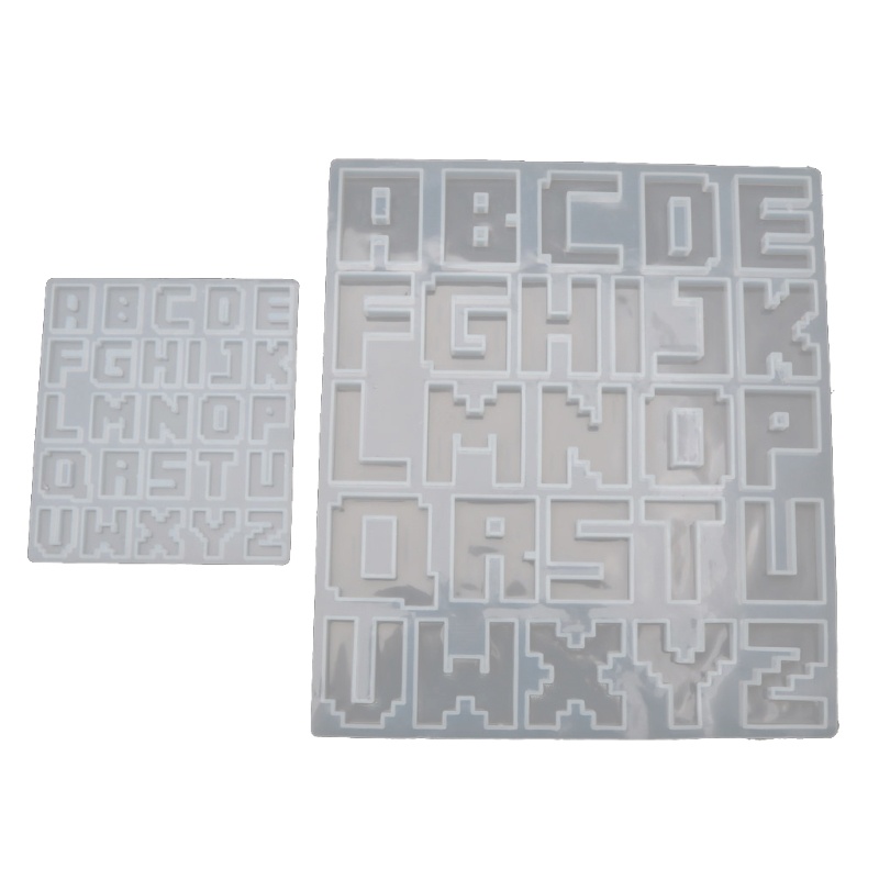 SIY  Pixel Letters Epoxy Resin Casting Mold Alphabet Keychain Pendant Alphabet UV Resin Silicone Mold Jewelry Making Tools