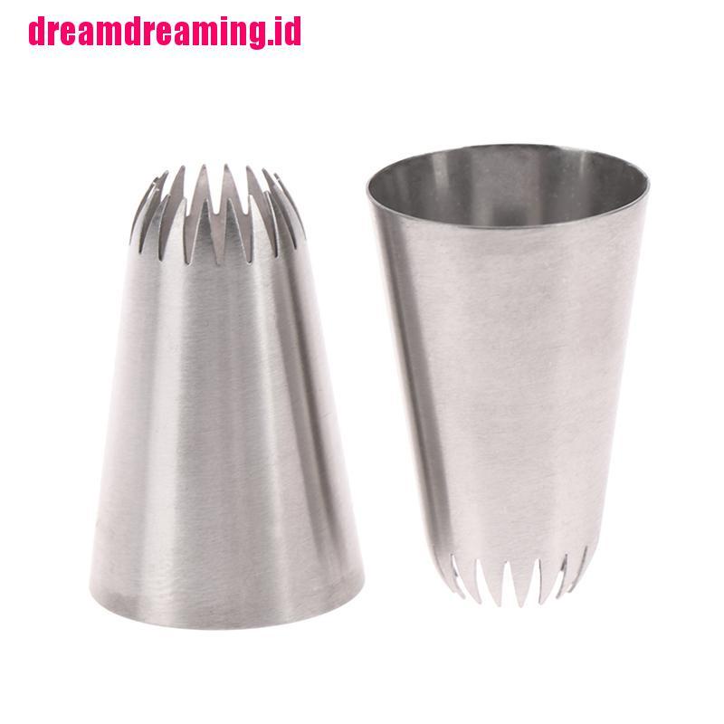 / Dreamdreaming / D66 #18 Pcs Spuit Piping Icing Bentuk Bintang Bahan Stainless Steel Untuk Dekorasi Kue