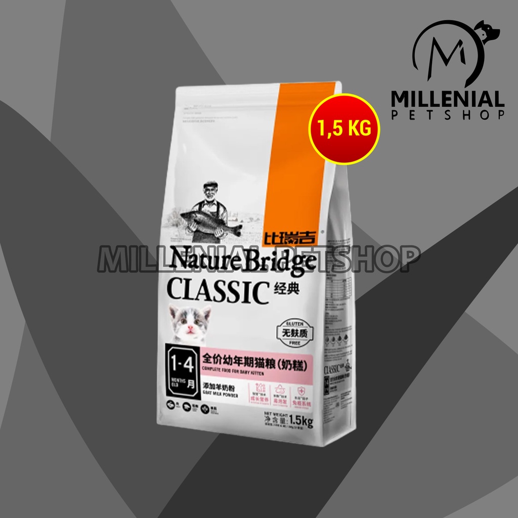 Nature Bridge Baby Kitten Makanan Kering Anak Kucing Cat Food Dry 1.5